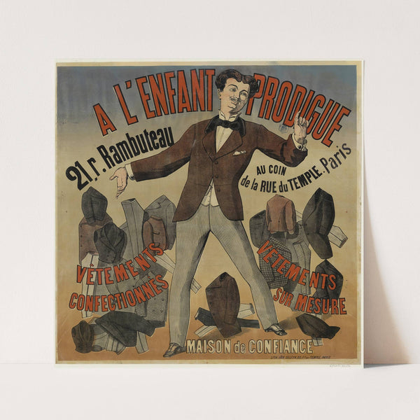 A l’Enfant prodigue, 21 rue Rambuteau (1875) by Lith. Van Geleyn