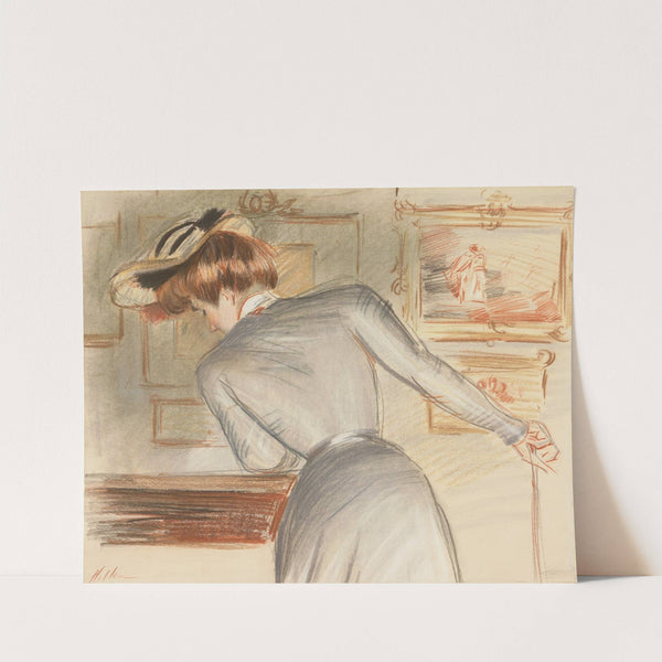 A l’exposition des Watteau (1895) by Paul César Helleu