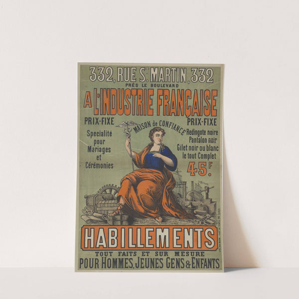 A l’Industrie française (1874) by Lith. Van Geleyn