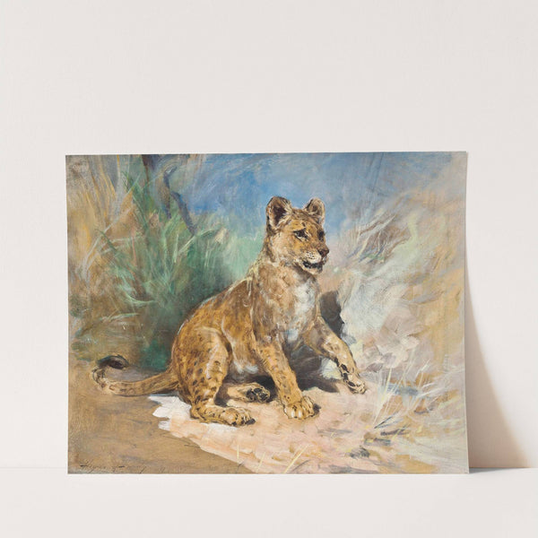 A lion cub by Heywood Hardy