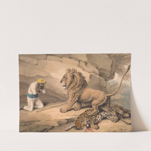 A Lion Standing over a Wounded Leapard by Samuel Howitt