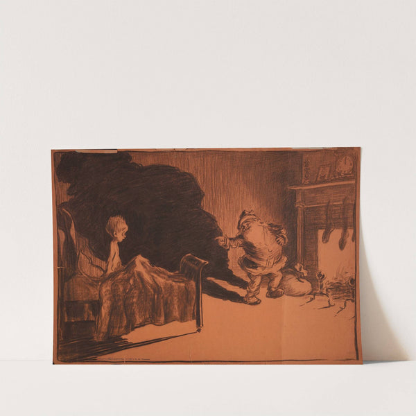 A little boys wakes up surprised to find Santa Claus in his room. (1902) by William Henry Walker