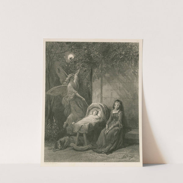 A little fairy comes at night, and from the moon she flutters down (1870) by Gustave Doré