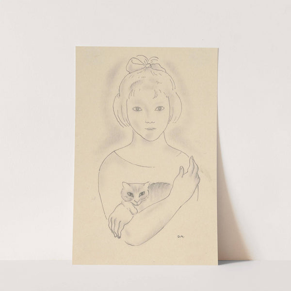 A Little Girl with a Cat by Mikuláš Galanda