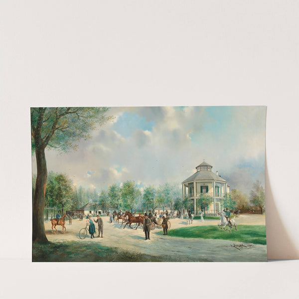 A Lively Scene before the Lusthaus Prater, Vienna by Lothar Michael Bürger