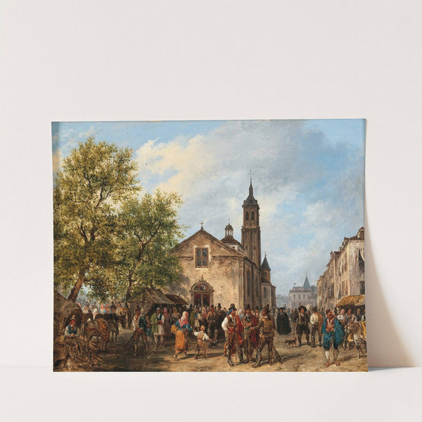 A Lively Scene on a Market Square by Giuseppe Canella