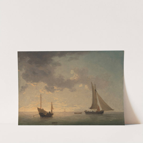 A Lugger and a Smack in Light Airs by Charles Brooking