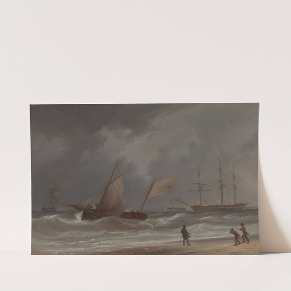 A Lugger Driving Ashore in a Gale by William Joy