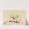 A Lugger Signaling a Passing Frigate by George Chambers