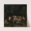 A Maid Milking a Cow in a Barn (1652–1654) by Gerard ter Borch