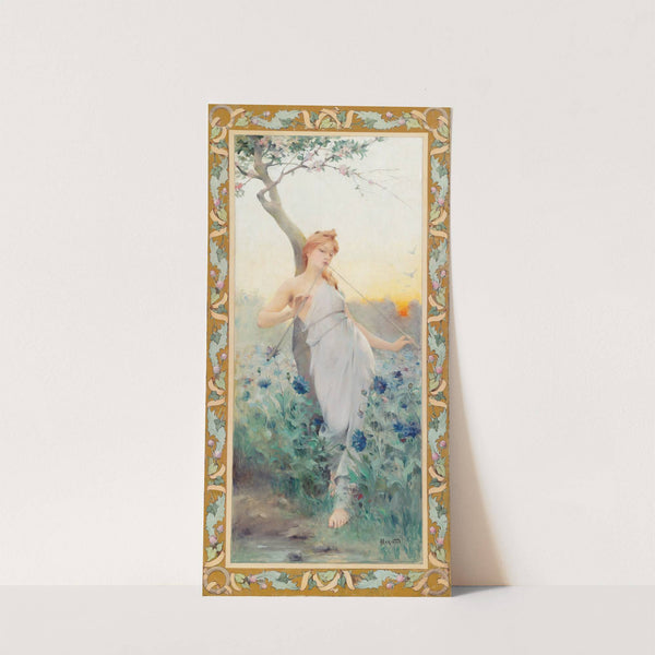 A Maiden Among The Flowers by Jean Alfred Marioton