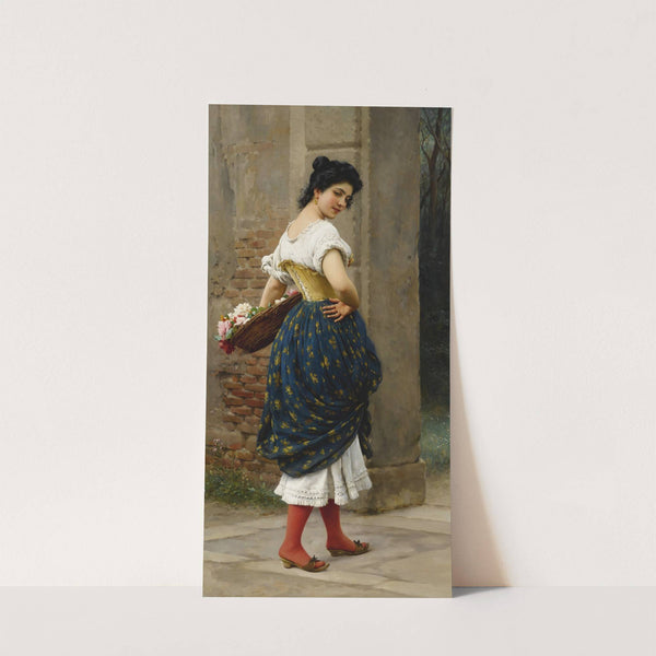 A Maiden With A Basket Of Roses (1900) by Eugen von Blaas