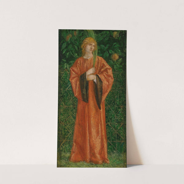 A male figure dressed in orange holding a palm by Charles Fairfax Murray