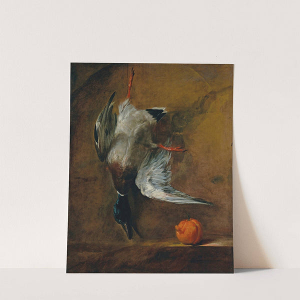 A mallard and a bitter orange by Jean Siméon Chardin