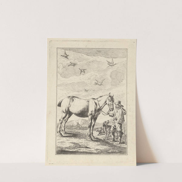 A Man, a horse and two dogs by George Bickham the Younger