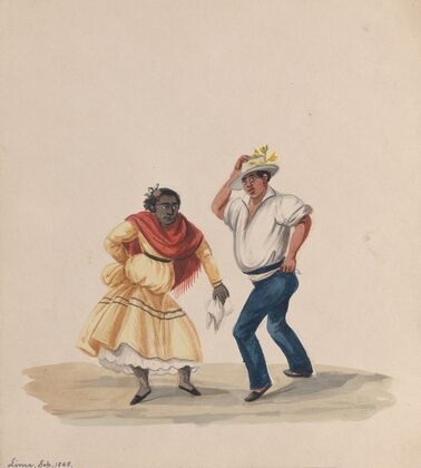 A man and a woman dancing