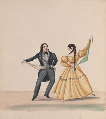 A man and a woman dancing