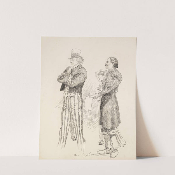 A man and woman try to give a scroll labeled ‘Russian Liberty’ to Uncle Sam, but he turns his back and will not take it. by Homer Davenport