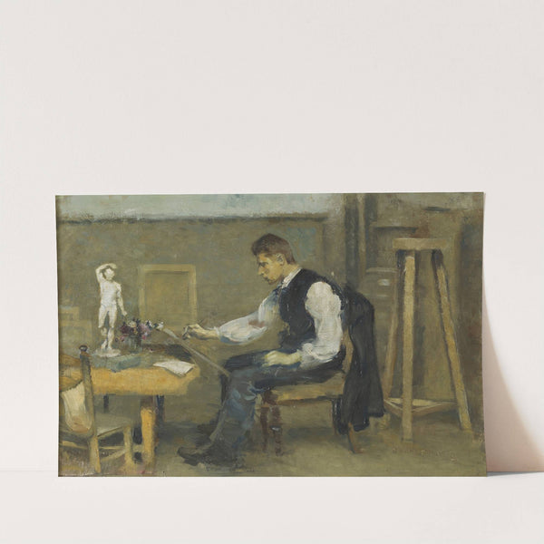 A Man Drawing by Otto Holmström