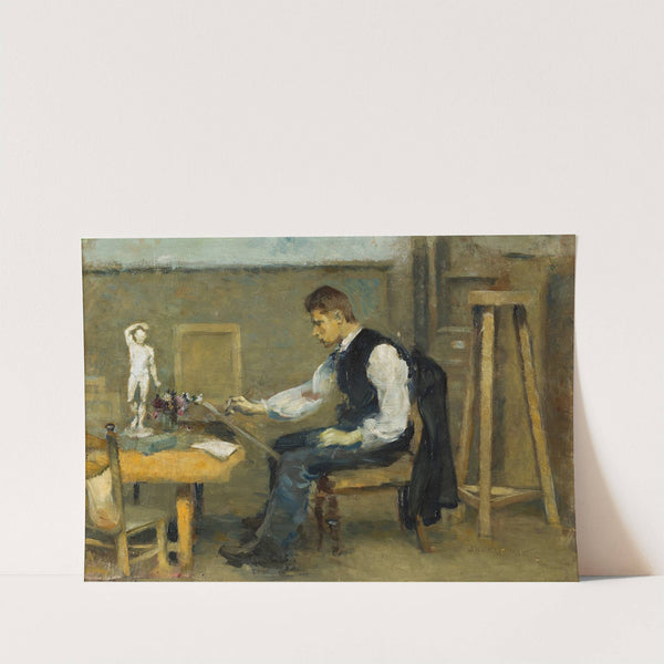 A Man Drawing by Otto Holmström