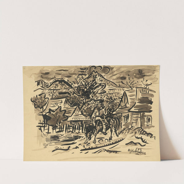 A man from Orava on a horse by Arnold Peter Weisz-Kubínčan