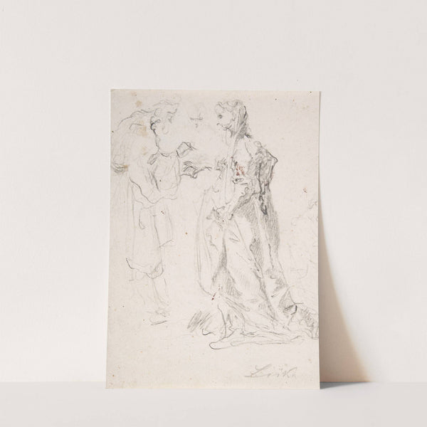 A Man Holding the Hand of a Woman, Another Woman Looking On by Johann Christoph Liska