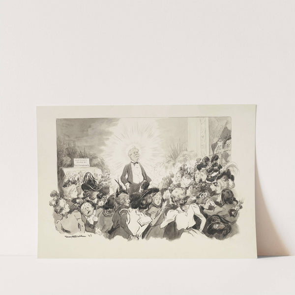 A man in a suit with a halo causes a group of ladies to either admire him or argue with each other (1898) by William Henry Walker