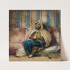 A man in Oriental costume smoking on a sofa by Eugène Delacroix