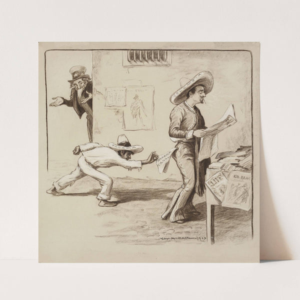 A man representing Panama steals the Panama Canal from the pocket of an unsuspecting man representing Colombia (1902) by William Henry Walker