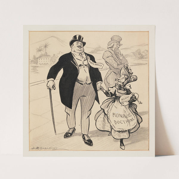 A man representing South America walks with a small woman (1913) by Louis Glackens