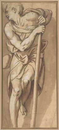 A Man Resting on a Staff