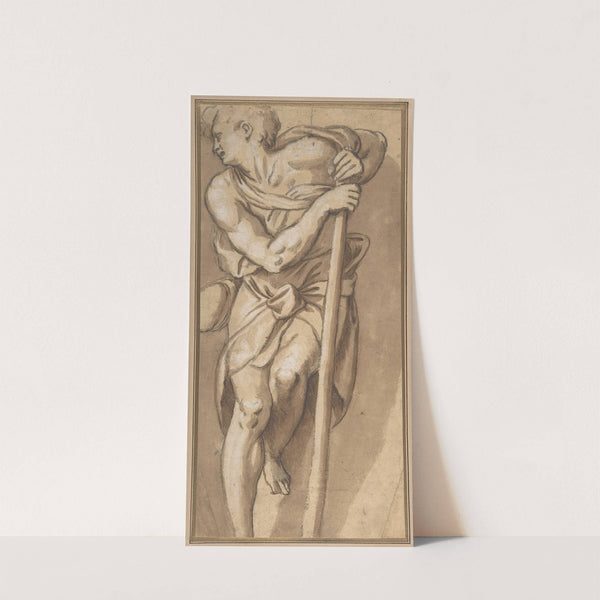 A Man Resting on a Staff by Paolo Farinati