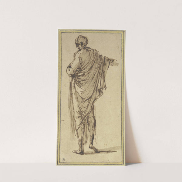 A man seen from the rear points to the right by Salvator Rosa