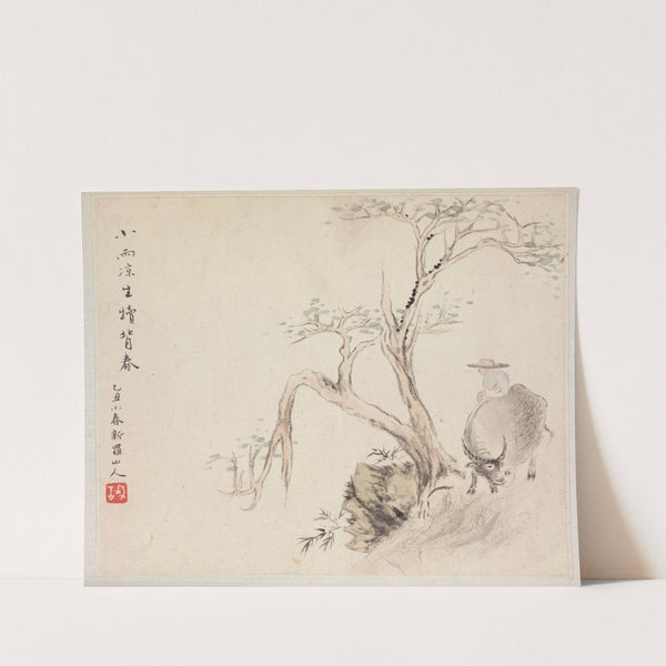 A Man Sits on a Water Buffalo by Hua Yan