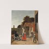 A Man Smoking and a Woman Drinking in a Courtyard by Pieter De Hooch