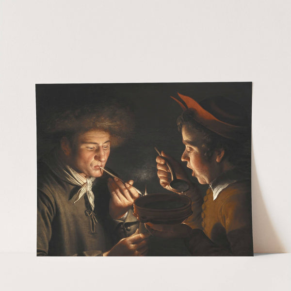 A Man Smoking And Another Man Eating By Candlelight (1624) by Willem van der Vliet
