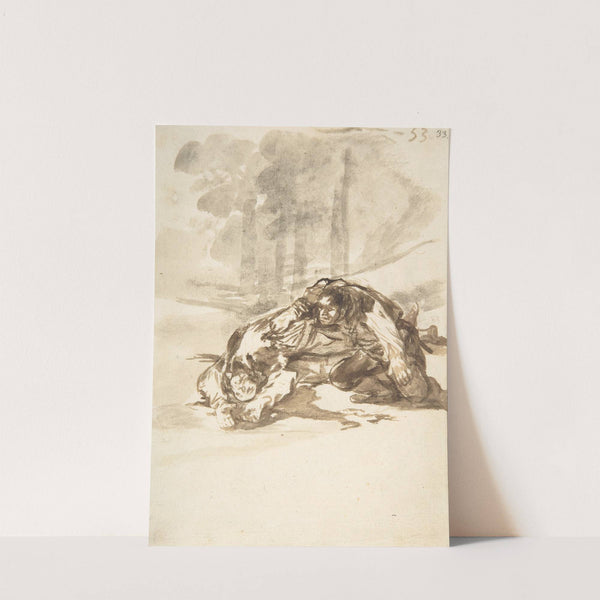 A man stabbing another (ca. 1812–20) by Francisco de Goya