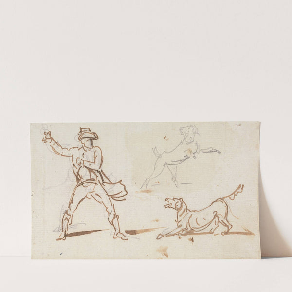 A Man throwing a Ball to a Dog by George Chinnery