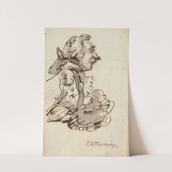 A Man with a Long Nose and Tie Wig by Henry William Bunbury