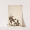 A man with a raised whip breaking up a fight between two figures (ca. 1812–20) by Francisco de Goya