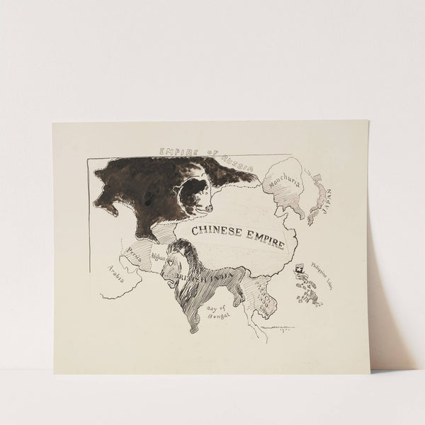 A map of the Asian continent showing the various empires, represented by animals (1901) by William Henry Walker