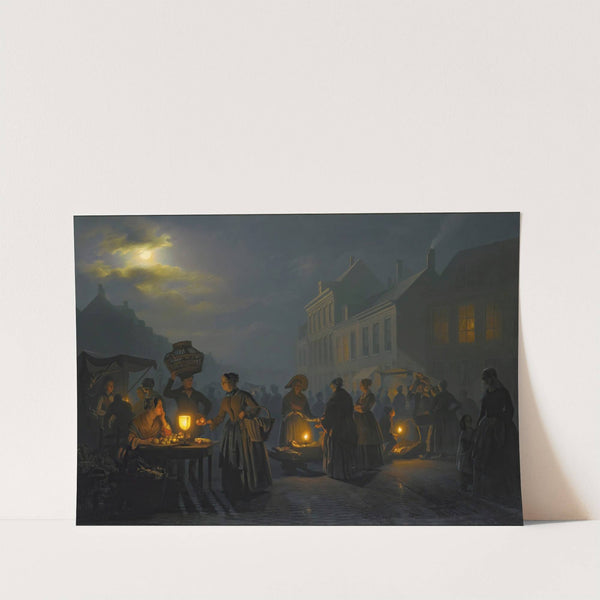 A market at dusk by Petrus van Schendel