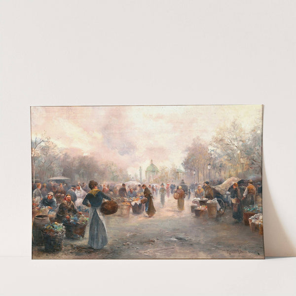 A Market before the Church of St. Charles by Emil Barbarini