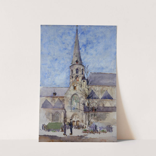 A Market Day (Church of St. Jacques, Ghent, Belgium) (1897) by Cass Gilbert