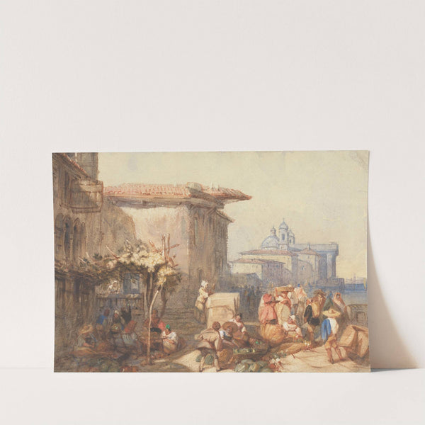 A Market Scene in Venice by Charles Bentley