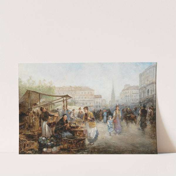 A Market Scene in Vienna by Emil Barbarini