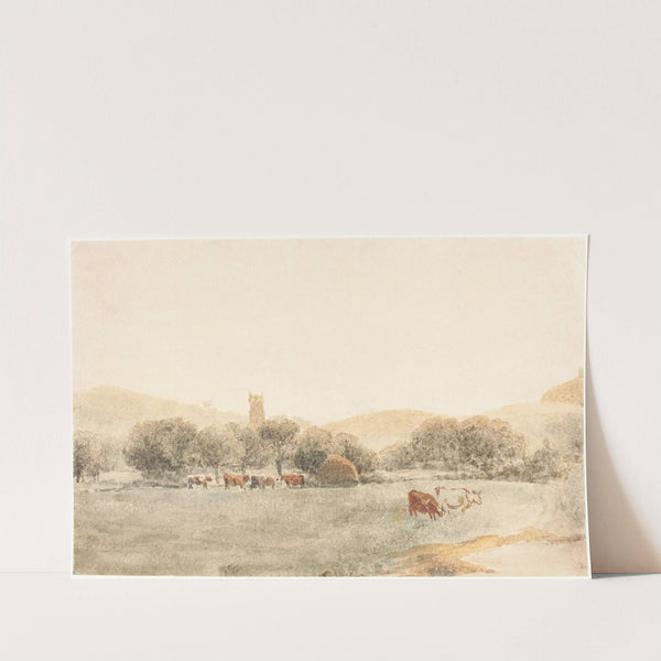 A Meadow with Cattle near Glastonbury by Peter De Wint