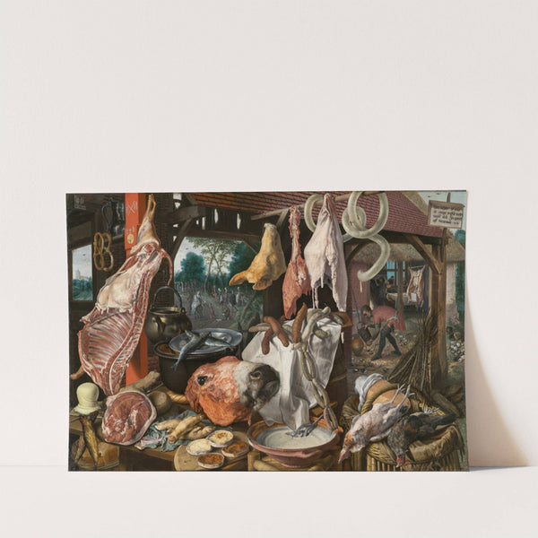 A Meat Stall with the Holy Family Giving Alms (The Butcher’s Stall) (1551) by Pieter Aertsen