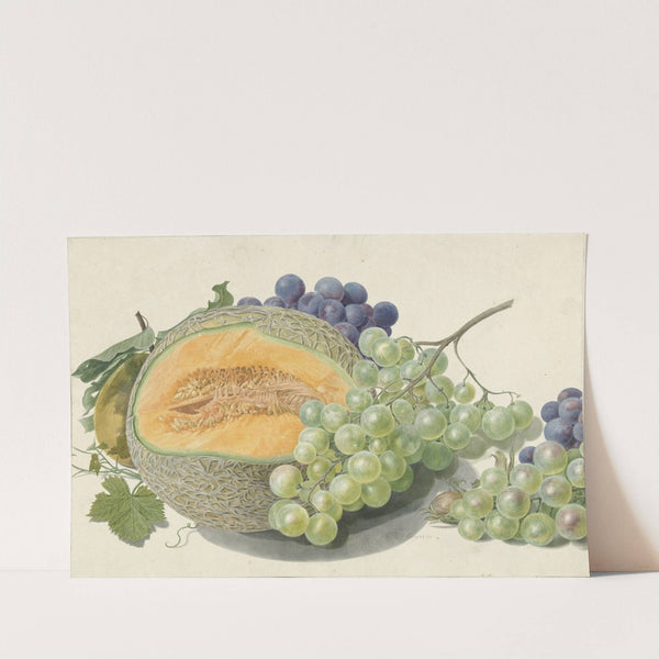 A Melon, Bunches of Grapes, a Peach and Hazelnuts by Michiel van Huysum