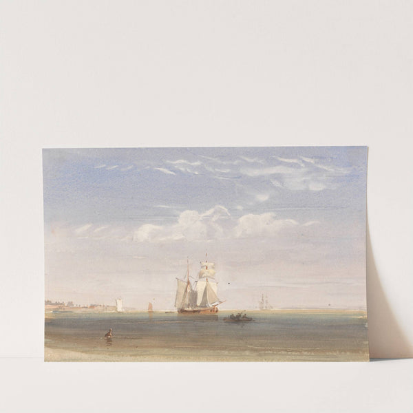 A Merchantman Becalmed Offshore by David Cox Jnr